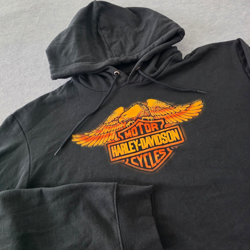 Harley-Davidson Scottsdale Eagle Graphic Hoodie Black Mens 2XL Pullover Logo